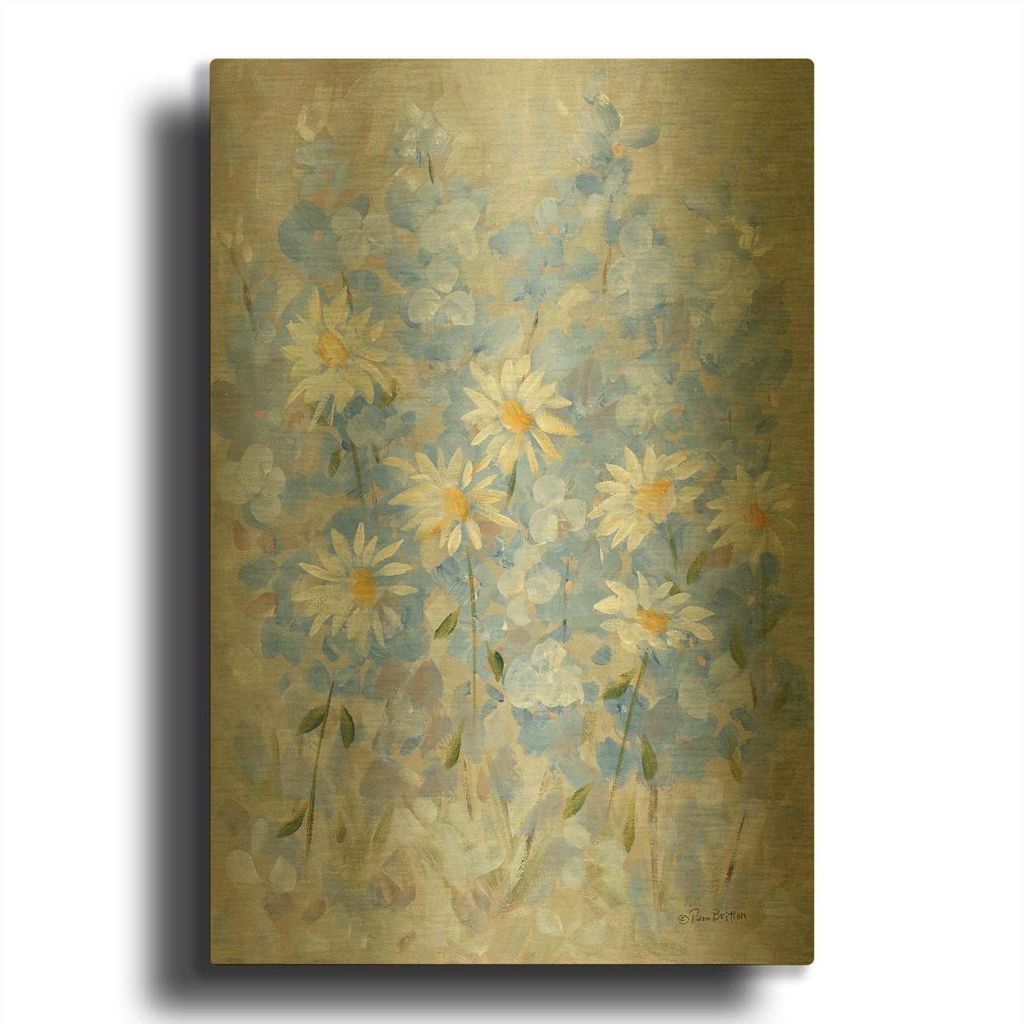 'Garden of Joy' By Pam Britton Gold Metal Wall Art
