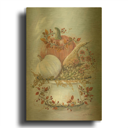 'Harvest Arrangement II' By Pam Britton Gold Metal Wall Art