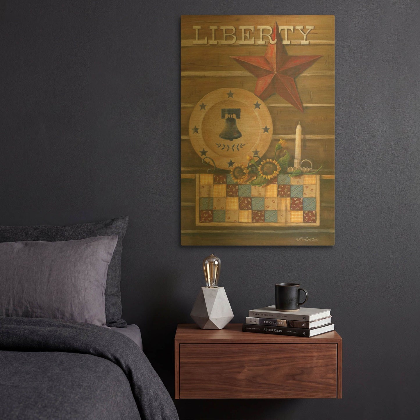 'Liberty' By Pam Britton Gold Metal Wall Art