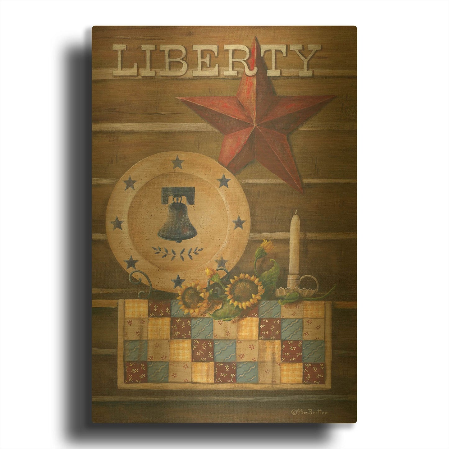 'Liberty' By Pam Britton Gold Metal Wall Art