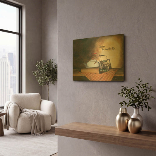'Choose the Simple Life' By Pam Britton Gold Metal Wall Art
