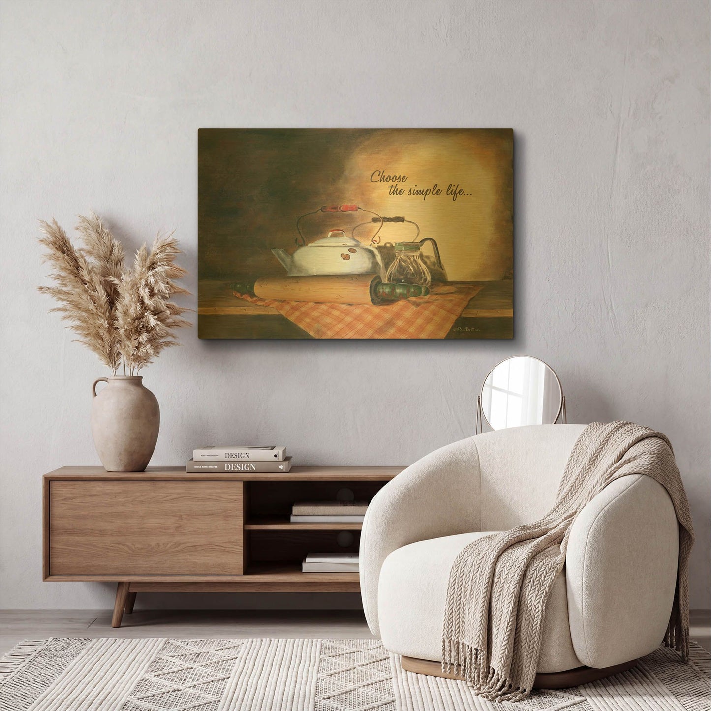 'Choose the Simple Life' By Pam Britton Gold Metal Wall Art