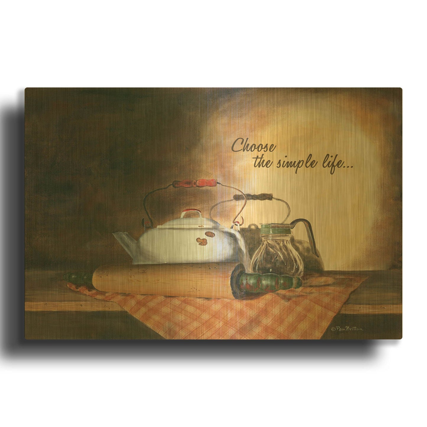 'Choose the Simple Life' By Pam Britton Gold Metal Wall Art