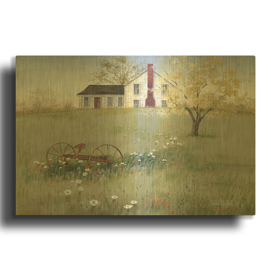 'The Old Plow' By Pam Britton Gold Metal Wall Art