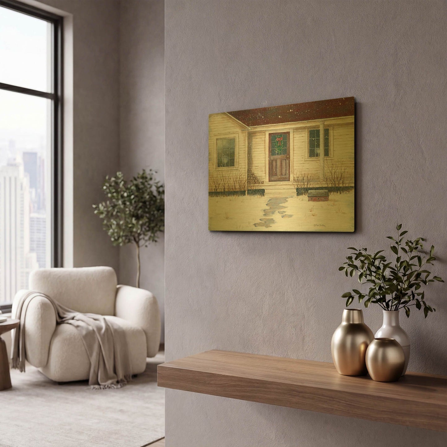 'Home Place Welcome' By Pam Britton Gold Metal Wall Art