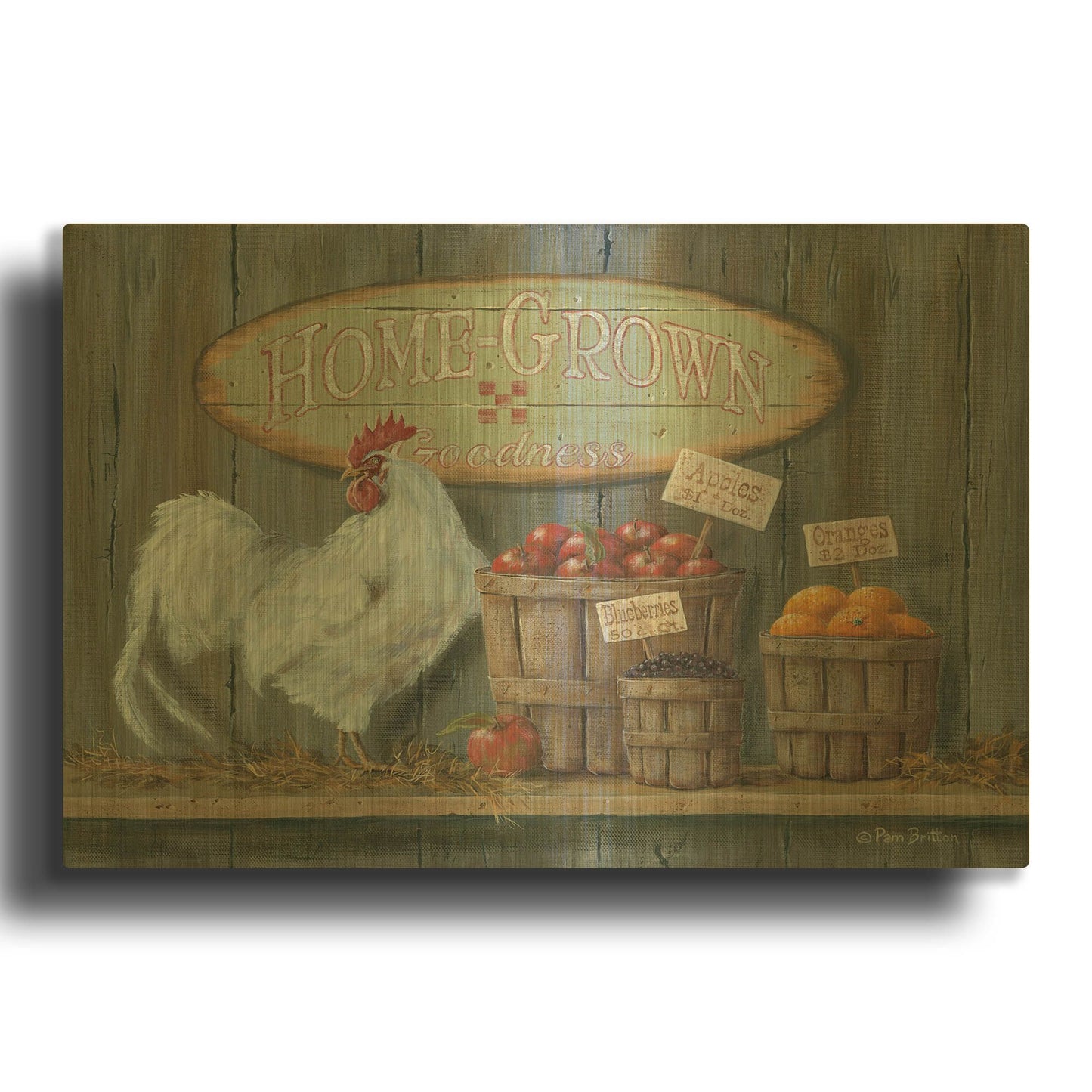 'Homegrown Goodness' By Pam Britton Gold Metal Wall Art