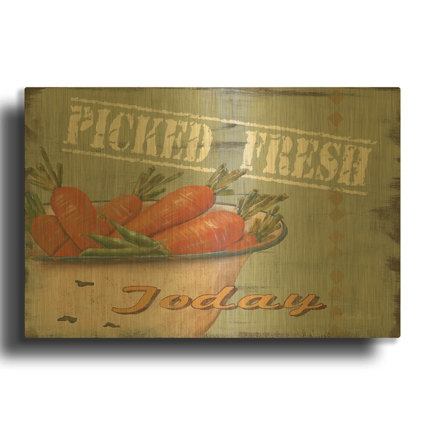 'Picked Fresh' By Pam Britton Gold Metal Wall Art