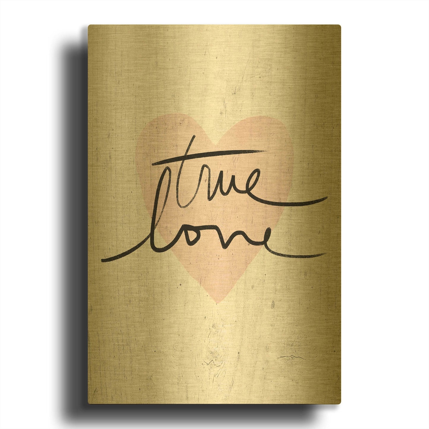 'True Love' By Linda Woods Gold Metal Wall Art