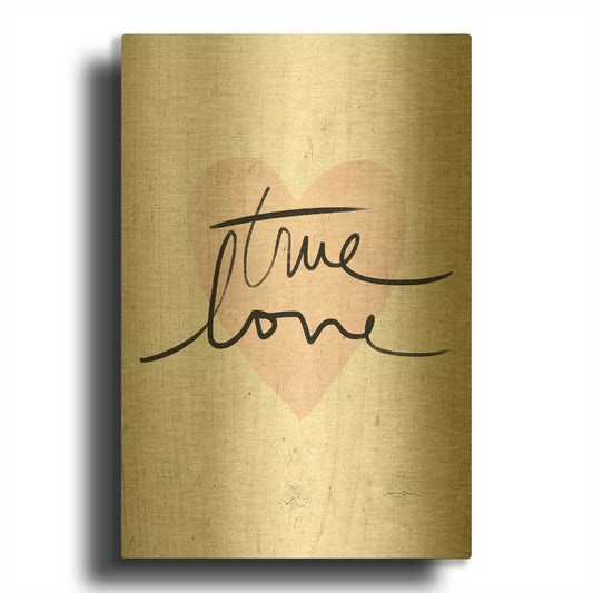 'True Love' By Linda Woods Gold Metal Wall Art