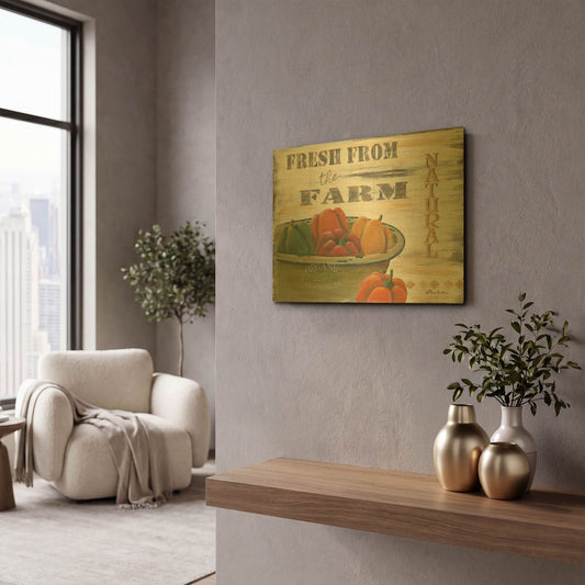 'Fresn From the Farm, Natural' By Pam Britton Gold Metal Wall Art