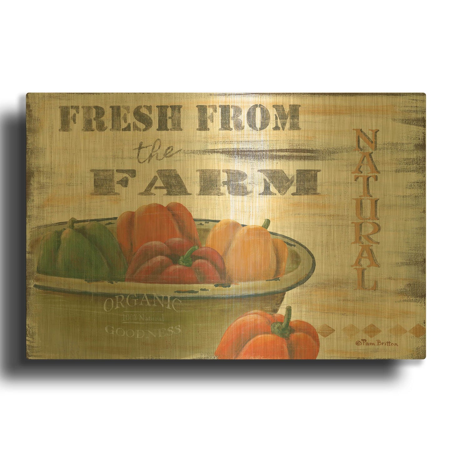 'Fresn From the Farm, Natural' By Pam Britton Gold Metal Wall Art