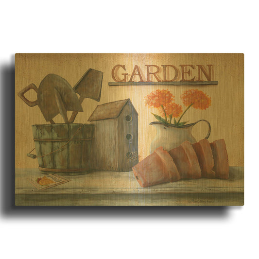 'Garden Shelf II' By Pam Britton Gold Metal Wall Art