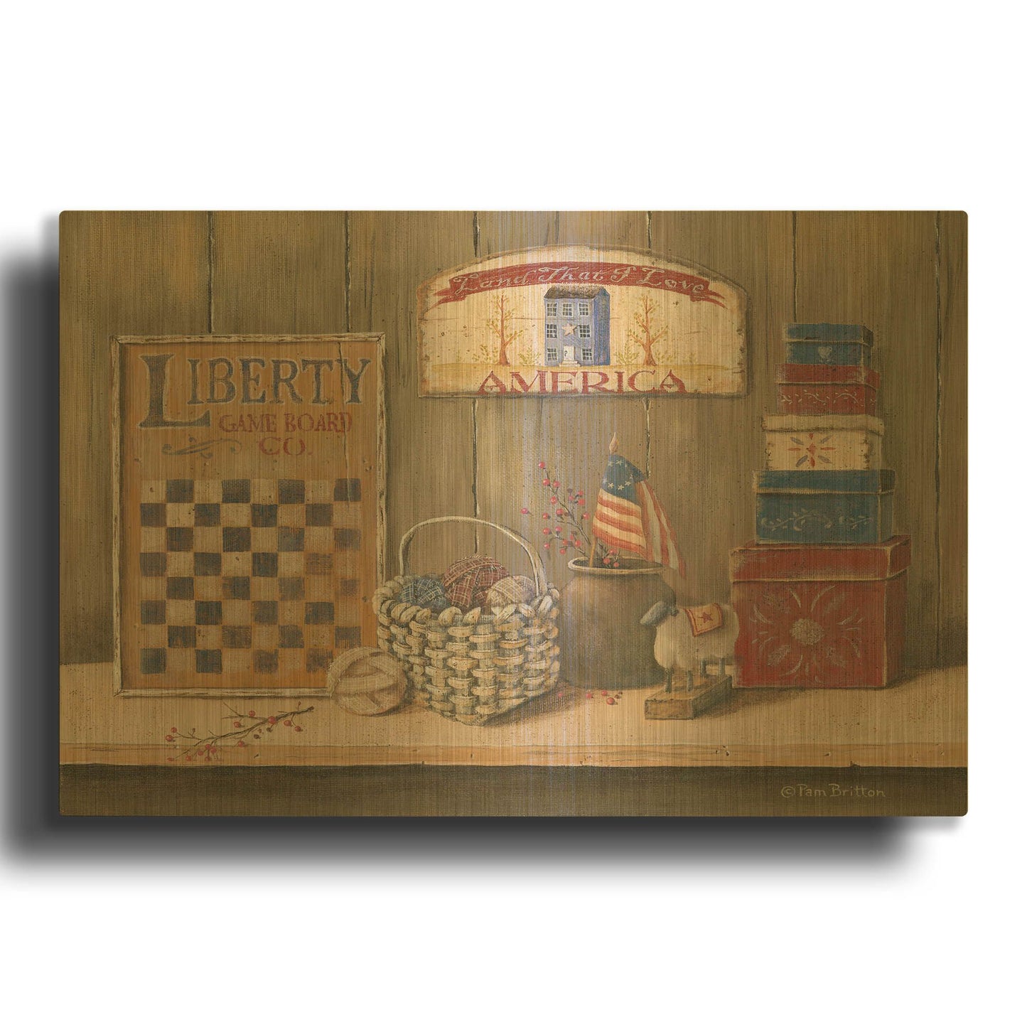 'Land that I Love' By Pam Britton Gold Metal Wall Art