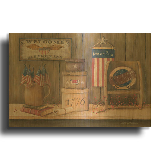 'Sweet Land of Liberty' By Pam Britton Gold Metal Wall Art