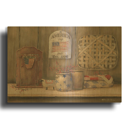 'America Est. 1776' By Pam Britton Gold Metal Wall Art