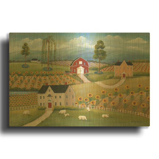 'Valley Flower Farms' By Pam Britton Gold Metal Wall Art