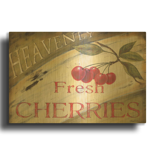 'Heavenly Cherries' By Pam Britton Gold Metal Wall Art