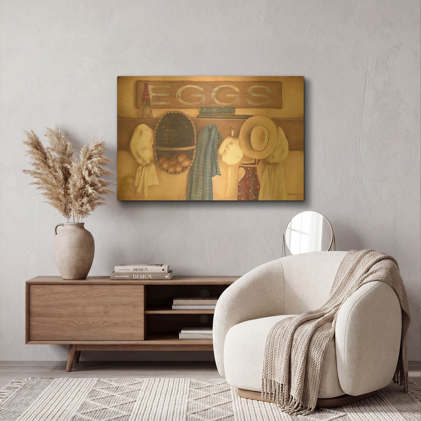 'Eggs' By Pam Britton Gold Metal Wall Art