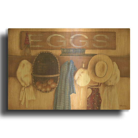 'Eggs' By Pam Britton Gold Metal Wall Art