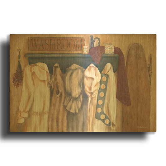 'Washroom Assortment' By Pam Britton Gold Metal Wall Art