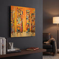 'Orange Sunset' By Ekaterina Ermilkina Gold Metal Wall Art
