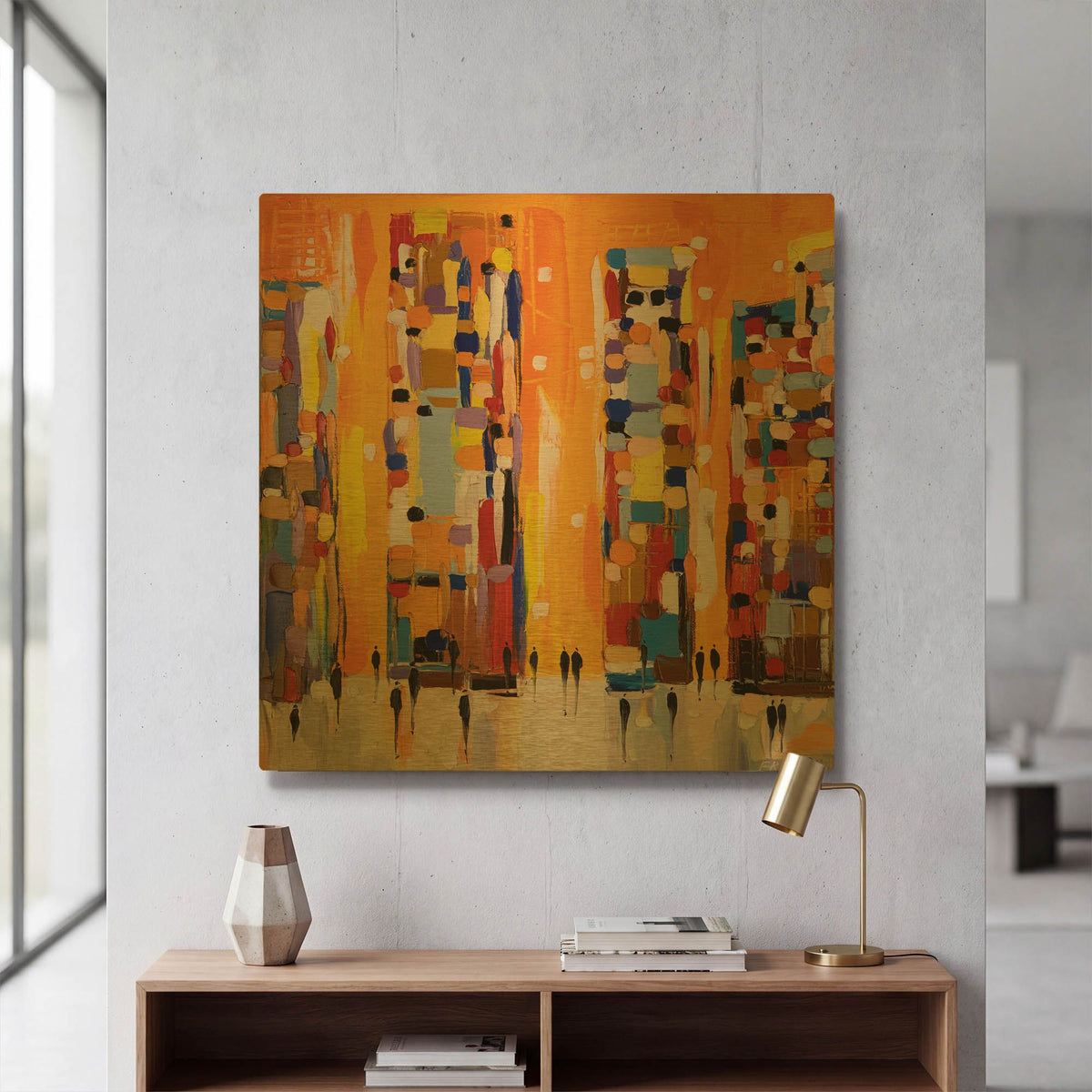 'Orange Sunset' By Ekaterina Ermilkina Gold Metal Wall Art
