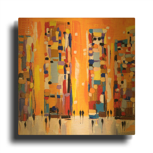 'Orange Sunset' By Ekaterina Ermilkina Gold Metal Wall Art