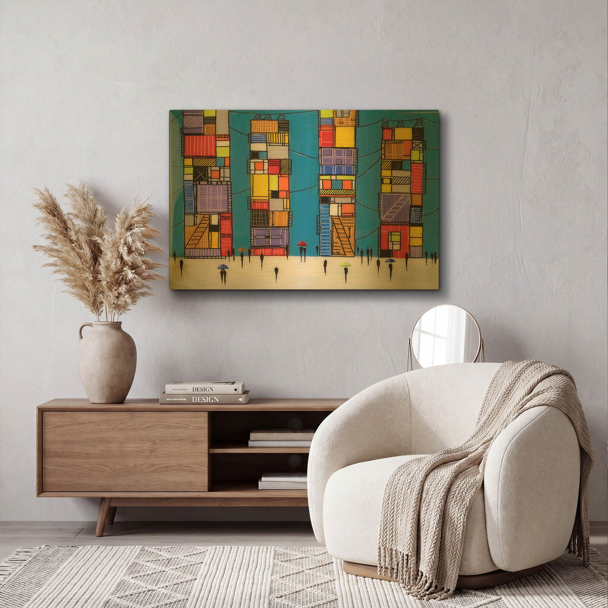 'Rainy Night Walk' By Ekaterina Ermilkina Gold Metal Wall Art