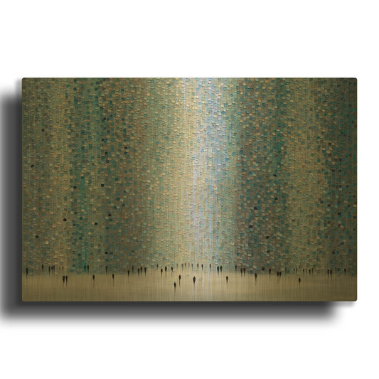 'Bluestone City' By Ekaterina Ermilkina Gold Metal Wall Art