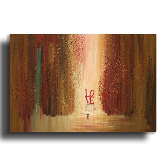 'Love' By Ekaterina Ermilkina Gold Metal Wall Art