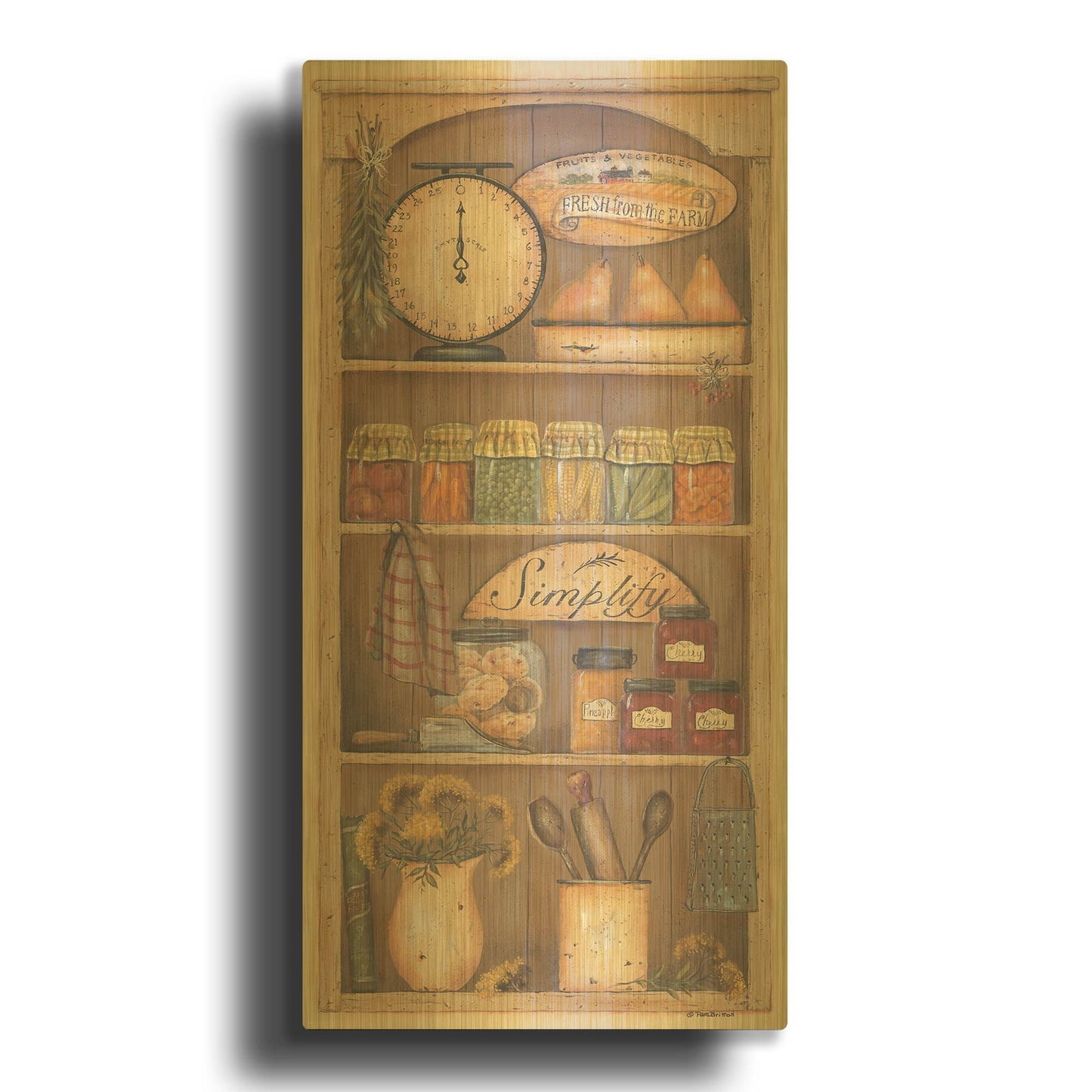 'Farmhouse Pantry I' By Pam Britton Gold Metal Wall Art