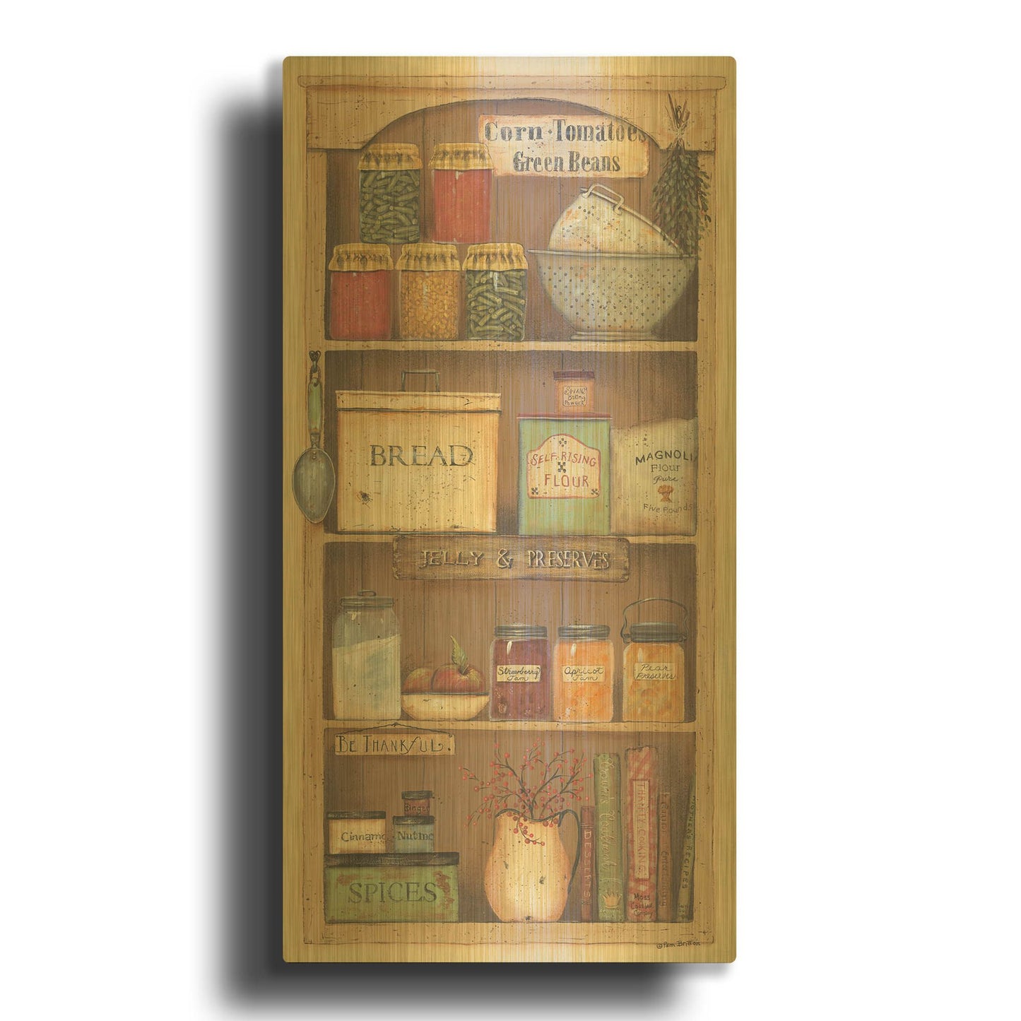 'Farmhouse Pantry II' By Pam Britton Gold Metal Wall Art