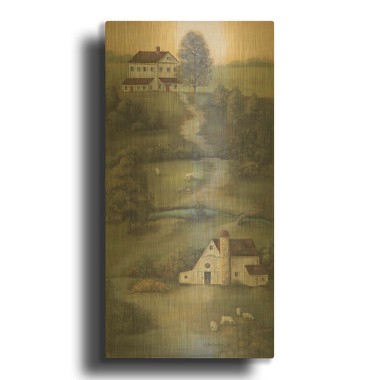 'Farm Life II' By Pam Britton Gold Metal Wall Art