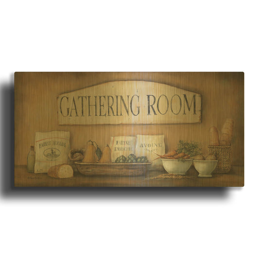 'Gathering Room' By Pam Britton Gold Metal Wall Art