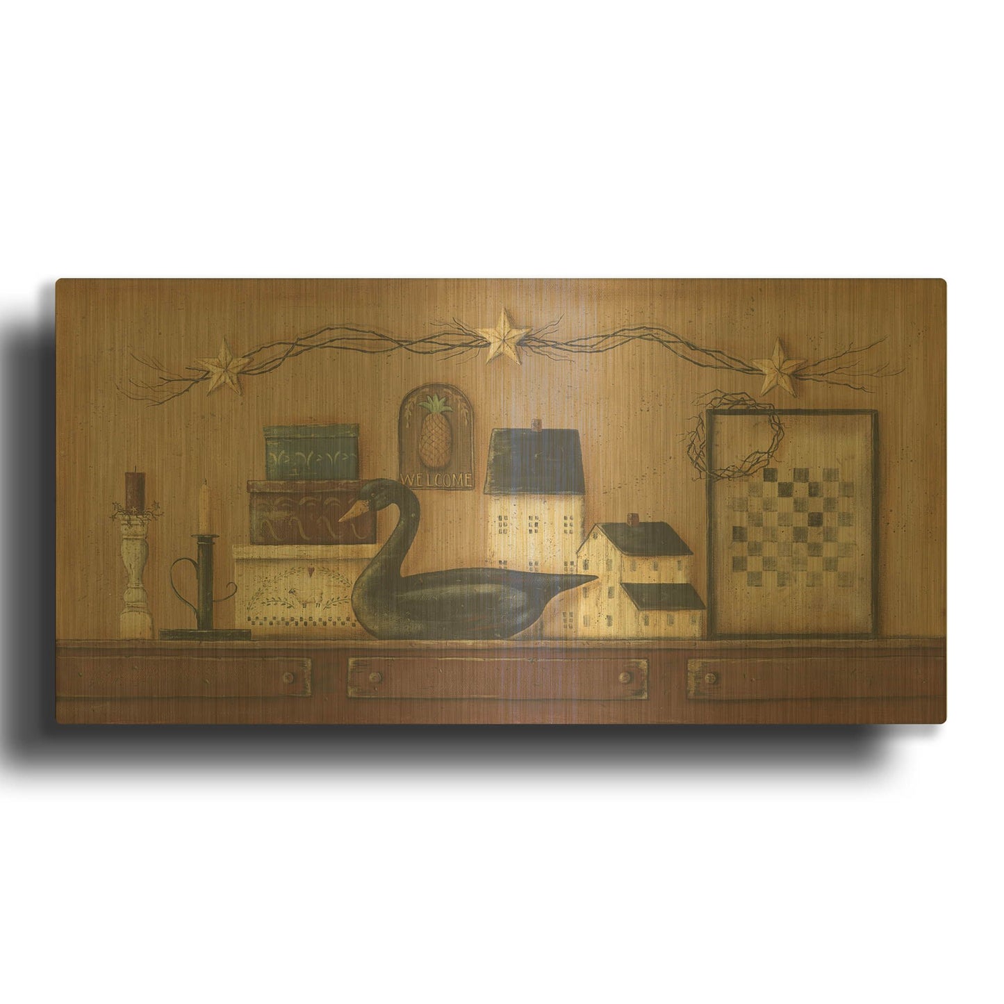 'A Prim Collection' By Pam Britton Gold Metal Wall Art