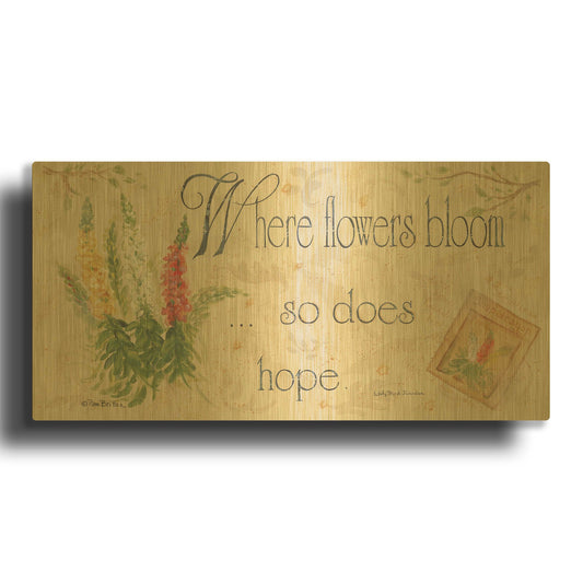 'When Flowers Bloom' By Pam Britton Gold Metal Wall Art