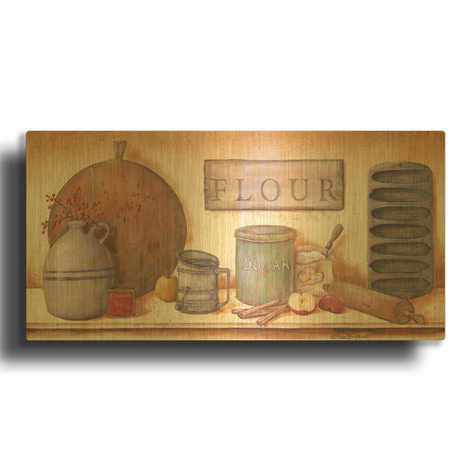 'Farm Kitchen II' By Pam Britton Gold Metal Wall Art