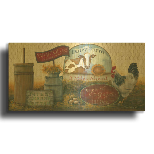 'Eggs & Cream II revised' By Pam Britton Gold Metal Wall Art