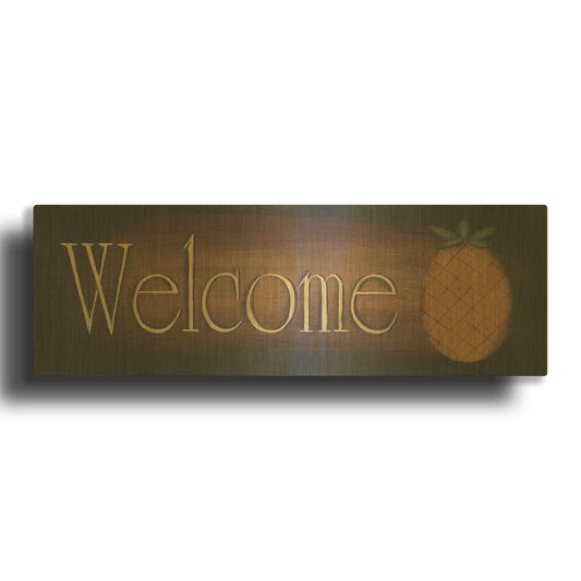 'Welcome II' By Pam Britton Gold Metal Wall Art