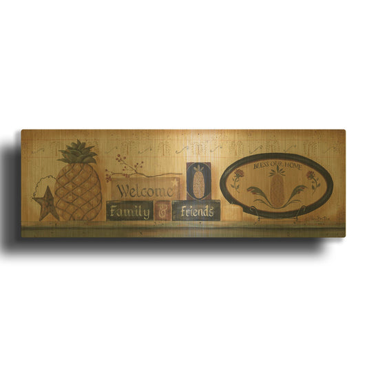 'Welcome Family & Friends' By Pam Britton Gold Metal Wall Art