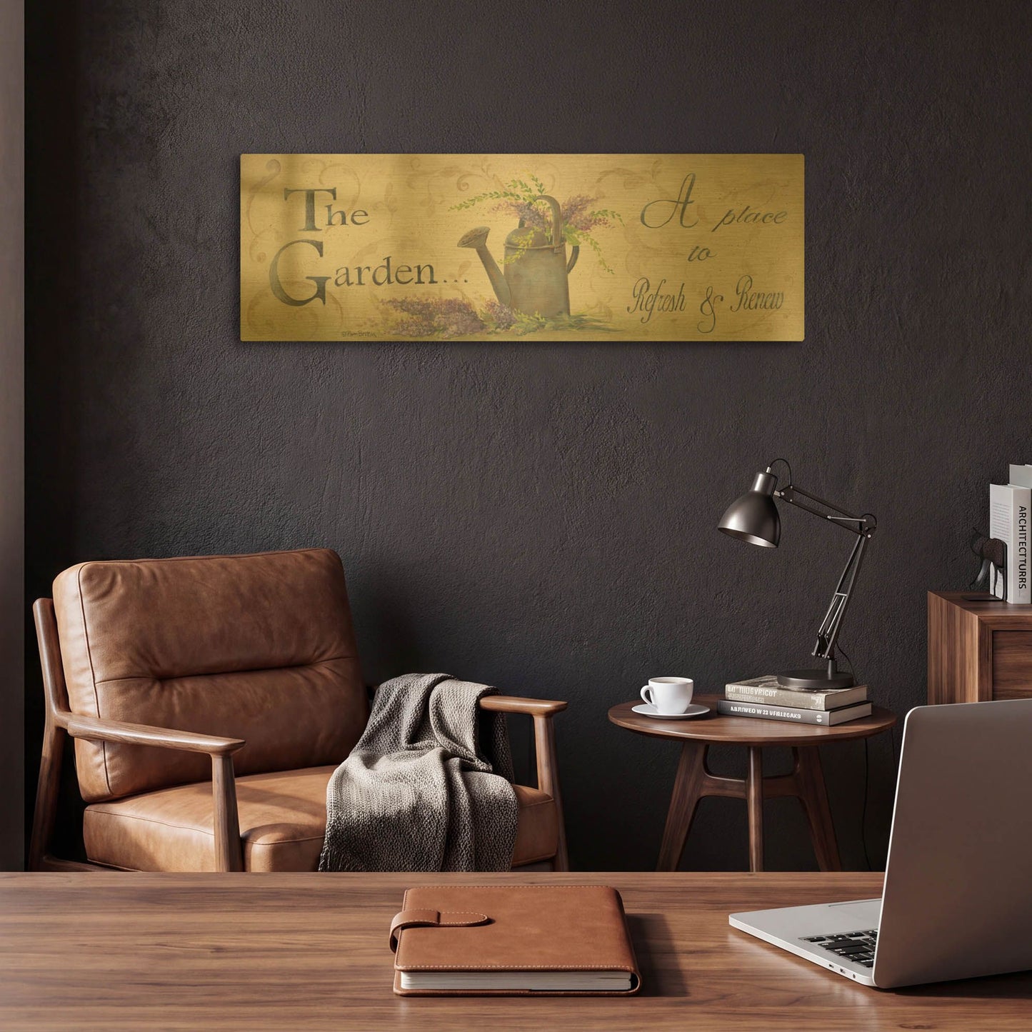 'A Place to Refresh' By Pam Britton Gold Metal Wall Art