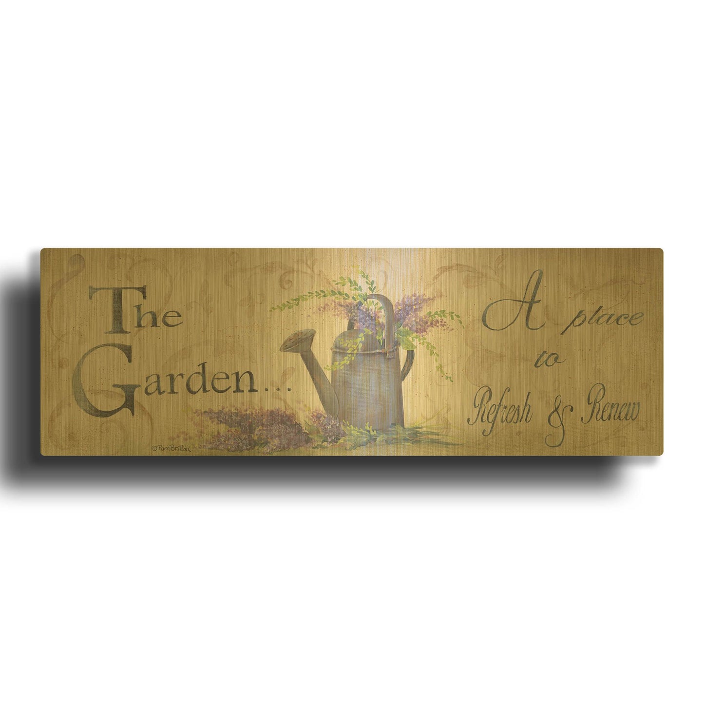 'A Place to Refresh' By Pam Britton Gold Metal Wall Art
