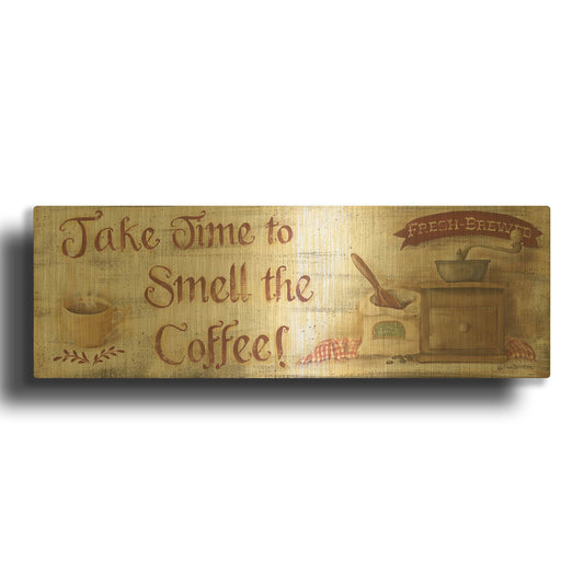 'Smell the Coffee' By Pam Britton Gold Metal Wall Art