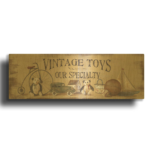 'Antique Toys' By Pam Britton Gold Metal Wall Art