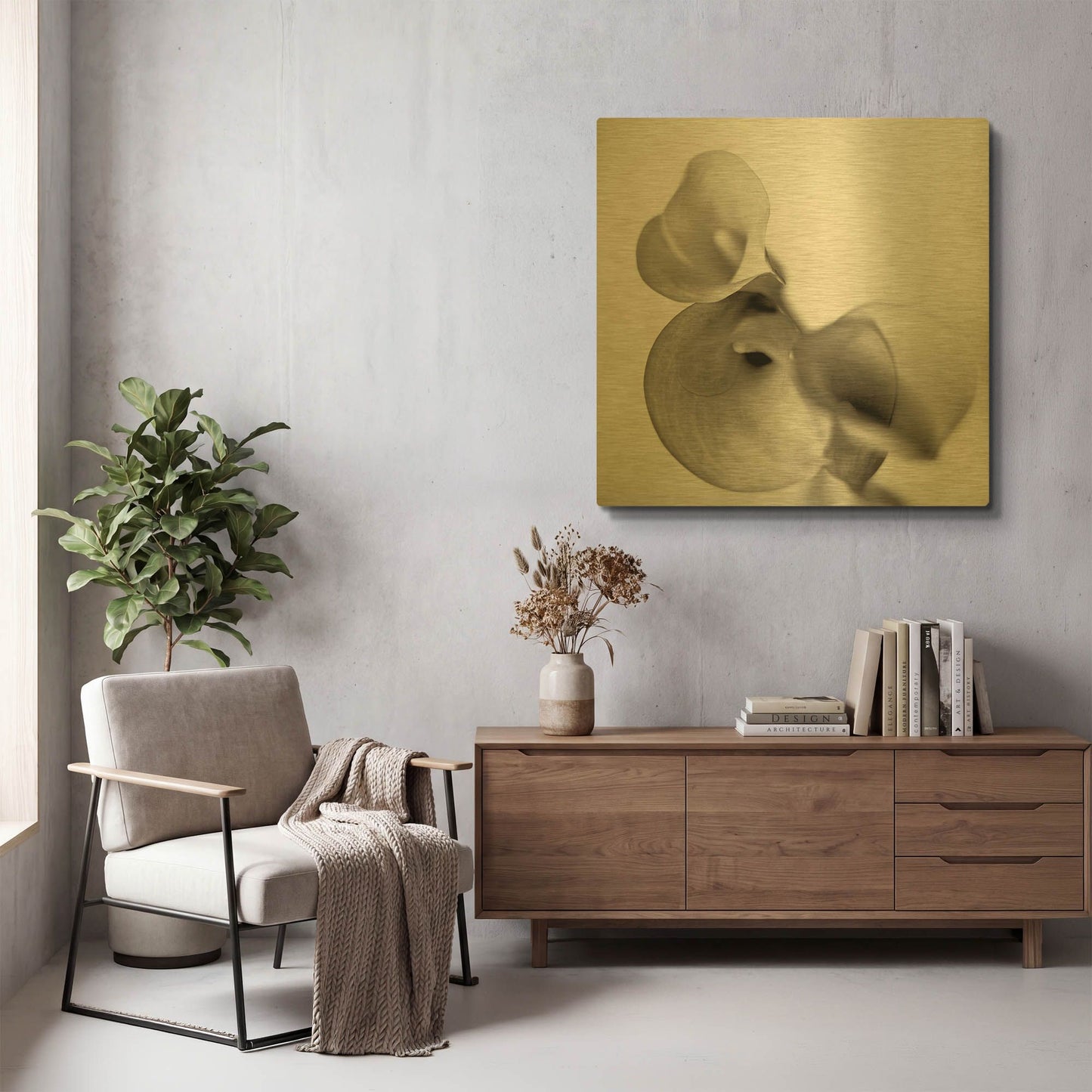 'Florison 59' By Alan Blaustein Gold Metal Wall Art