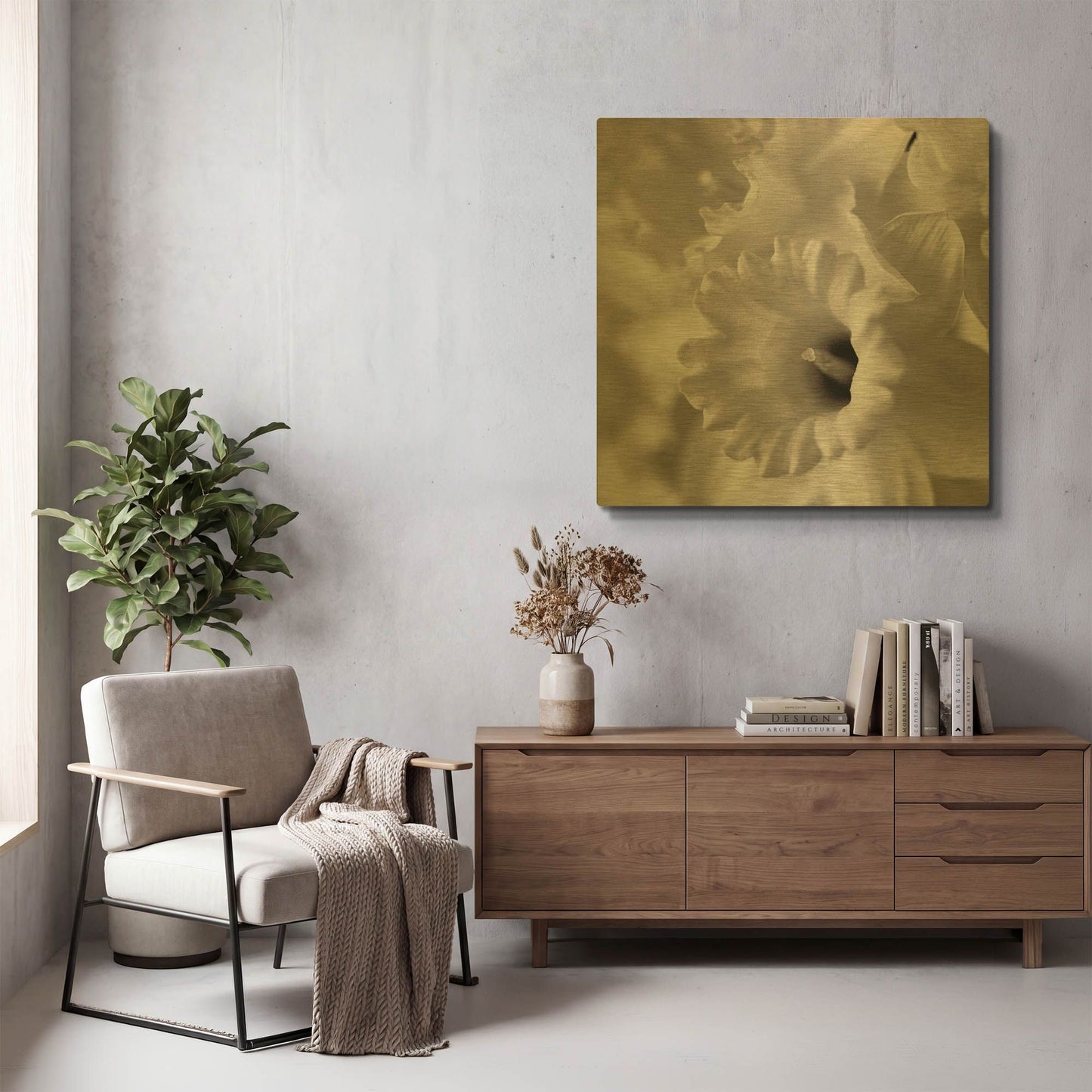 'Florison 45' By Alan Blaustein Gold Metal Wall Art