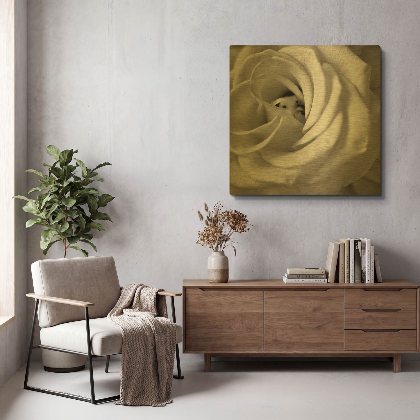 'Florison 43' By Alan Blaustein Gold Metal Wall Art