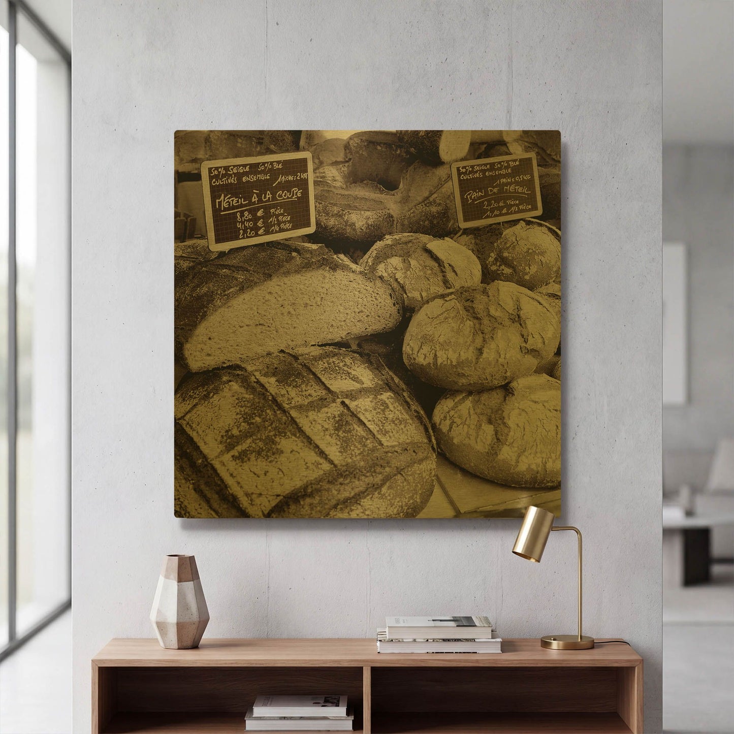 'Marketplace 36' By Alan Blaustein Gold Metal Wall Art