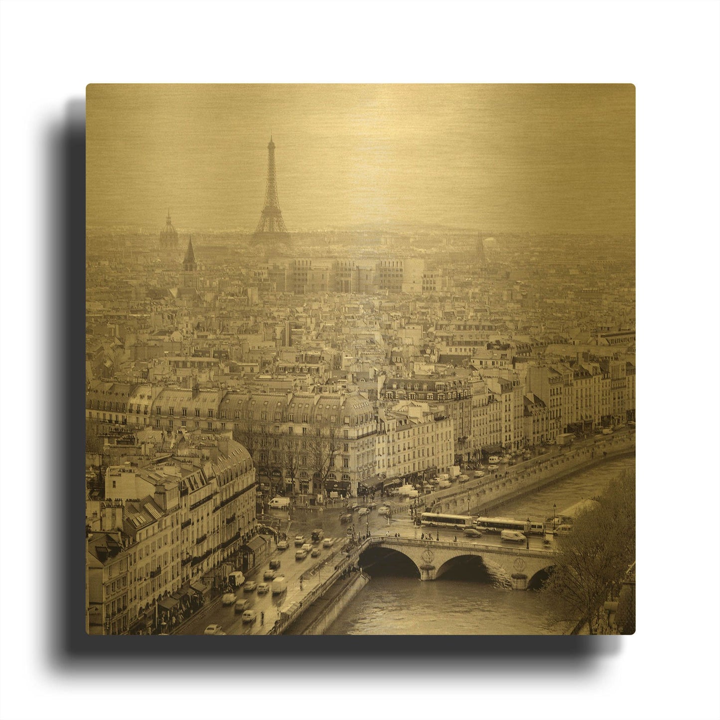 'Above Paris 25' By Alan Blaustein Gold Metal Wall Art