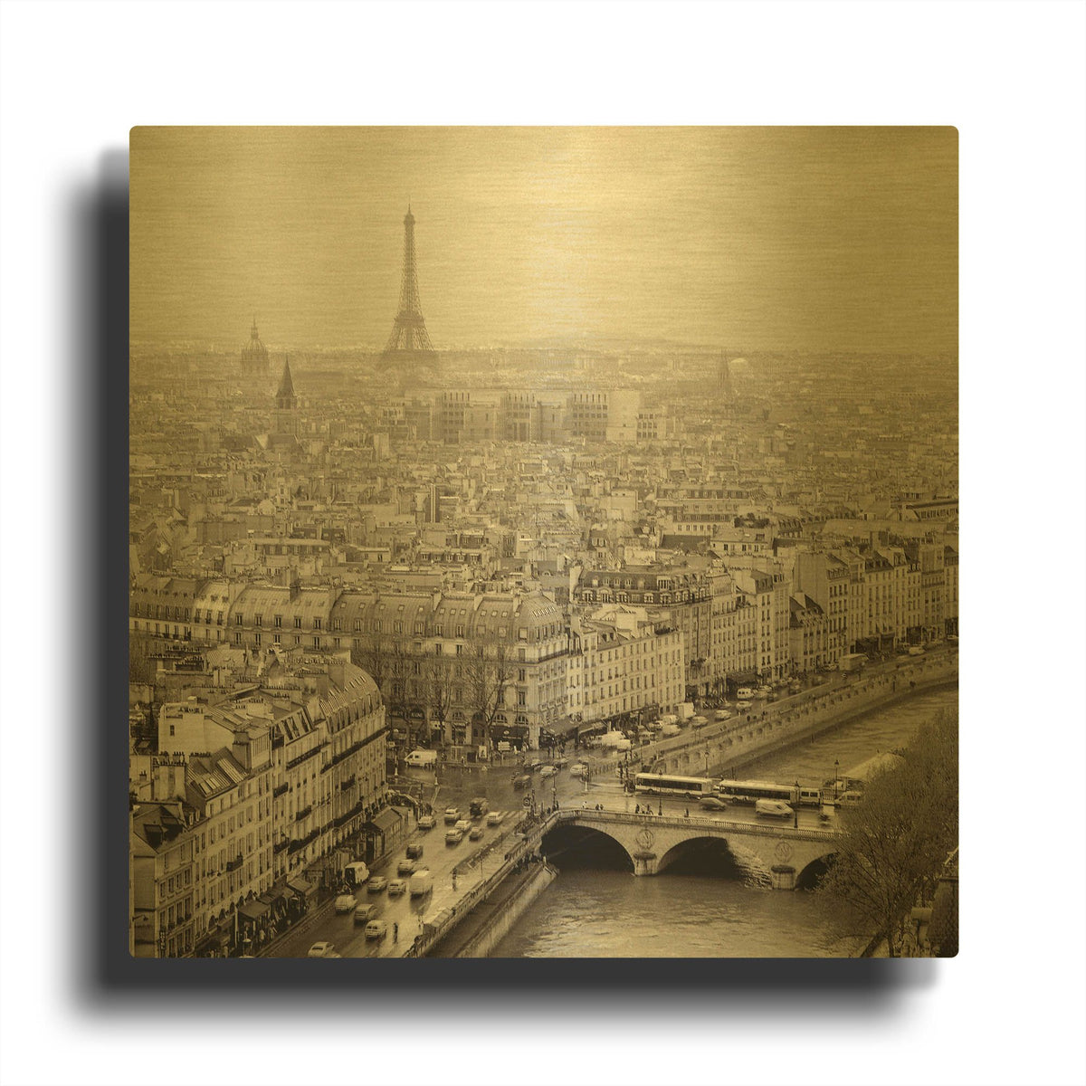 'Above Paris 25' By Alan Blaustein Gold Metal Wall Art